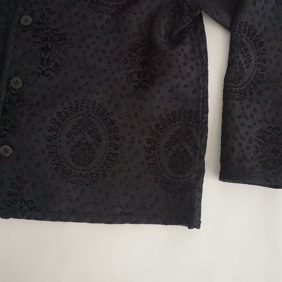 Vintage Christopher Banks Black Orange Fall Leaves Tapestry Blazer Reversible M - Picture 6 of 10